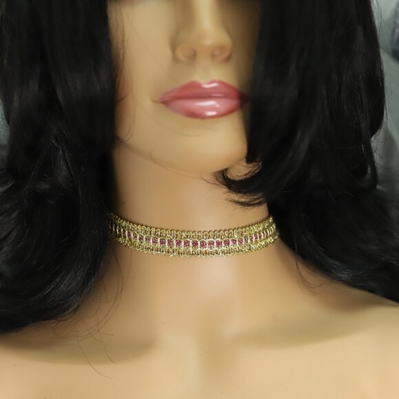 Gold Color Choker Adjustable Elegant Lace Chokers  (#53) - Picture 9 of 9